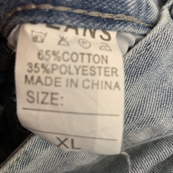 NWT C+D+M WOMEN'S DISTRESSED‎ CROPPED LOOSE FIT BLUE JEANS SIZE XL - Picture 7 of 7